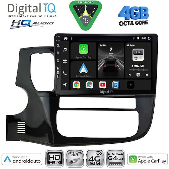 Digital IQ Ηχοσύστημα Αυτοκινήτου για Mitsubishi Outlander 2013-2020 (Bluetooth/USB/WiFi/GPS/Apple-Carplay/Android-Auto) με Οθόνη Αφής 10"