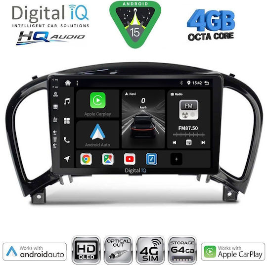 Digital IQ Car Audio System for Nissan Juke 2009-2020 Bluetooth USB WiFi GPS Apple CarPlay Android Auto with 9" Touch Screen