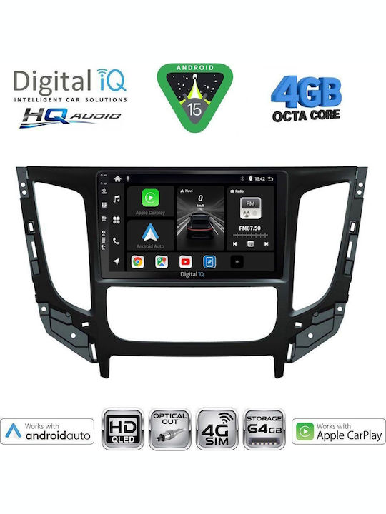 Digital IQ Car Audio System for Mitsubishi L200 2015-2019 with Clima (Bluetooth/USB/WiFi/GPS/Apple CarPlay/Android Auto) with 9" Touch Screen