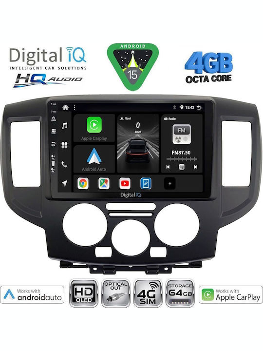 Digital IQ Auto-Audiosystem für Nissan NV200 2009-2020 Bluetooth USB Eingebautes Wi-Fi GPS Apple CarPlay Android Auto mit 9 Zoll Touchscreen