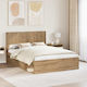 vidaXL Wooden Bed Headboard Brown 141.5x100cm
