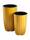 HowHomely Plant Pots Yellow with Stand 2 Pieces