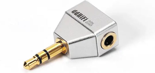 Ddhifi Dj35l Компактен 3,5 Мм L-образен Адаптер – Женски Към Мъжки Правоъгълен Аудио Конвертор Сребристо Покритие Occ Окабеляване