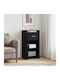 Office Cabinet Made of Wood and Metal Black Oak 40x36x80cm