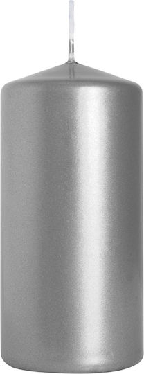 Aura Glass Lumânare Decorativă Argintie 6x12cm