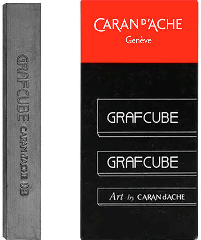 Caran D'ache Καρβουνο Ζωγραφικης Πλακε 15mm 9b Graphite Grafcube 3 Τεμαχια