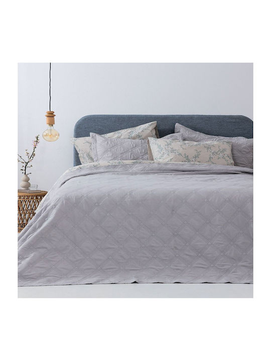 Palamaiki Σετ Κουβερλί Υπέρδιπλο Silver 220x240cm 3τμχ