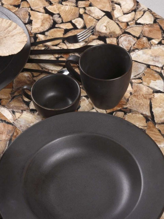 Cryspo Trio Negru Porțelan Set de Vase 40buc