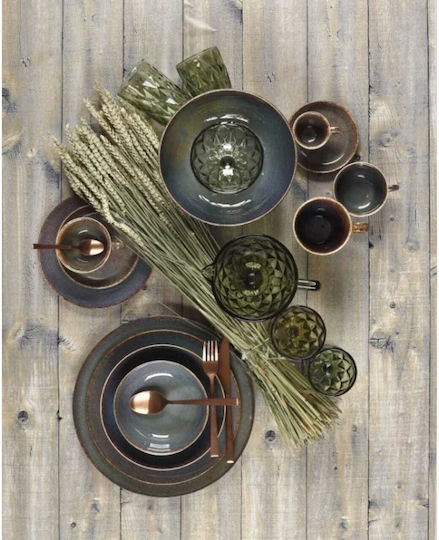 Cryspo Trio Green Porcelain Dinnerware Set 40pcs