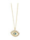 Loisir Necklace Eye Gold Plated with Pearls & Turquoise Zircon