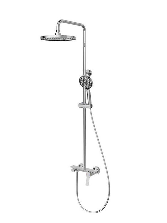Duschsäule mit Wannenbatterie Gold