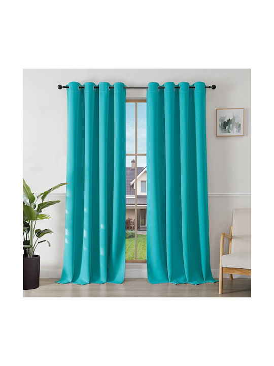 Joydeco Joydeco Verdunkelungsvorhänge mit Grommets Blau 135x240cm