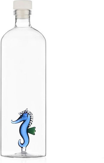 Ichendorf Glass Water Bottle with White Screw Lid 1150ml