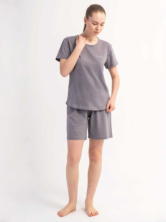 Vienetta Secret Summer Women's Grey Pyjama Set