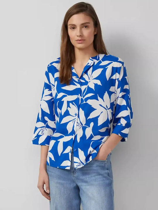 s.Oliver Long Sleeve Women's Shirt Royal Blue