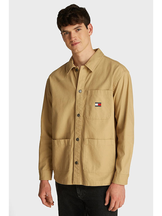 Tommy Hilfiger Long Sleeve Cotton Overshirt Beige