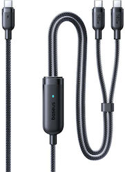 Baseus Flash 4 140W 2în1 USB-C la USB-C + USB-C Cablu 1.5 m Negru Negru Baseus Flash 4 140W 2în1 USB-C la USB-C + USB-C Cablu 1.5 m Negru Negru
