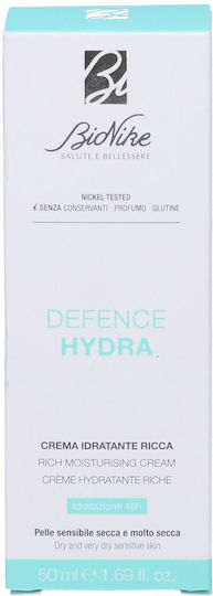 Defence Rich 48h Moisturizing & Restoring Face Cream with Hyaluronic Acid & Ceramides 50ml