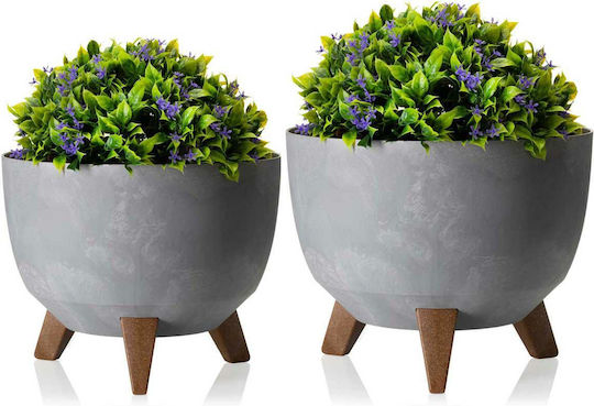 HowHomely Beton Blumentopf Grau