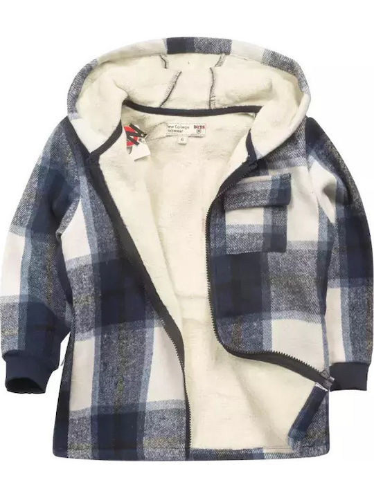 Kinder-Strickjacke mit Kapuzen Blau