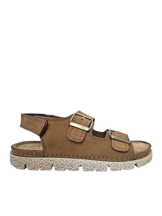 Leather Men's Sandals in Tabac Brown Colour A103-TAMPA