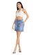 Denim Hohe Taille Mini Rock Blau