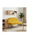 Doppelsitzer Sofa Samt Gelb 110x60x76cm