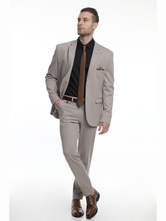 Men's Suit with Vest Slim Fit Gray