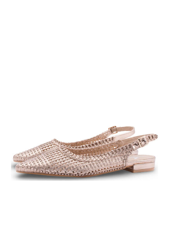 Women's Ballerina Shoes Slingback In Rose Gold Colour