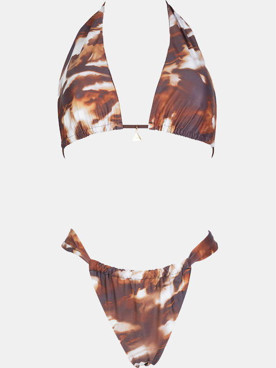 Decoro Set Bikini Τριγωνάκι Καφε