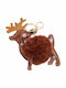Ecarla Keychain Pompon Reindeer Brown Brl180