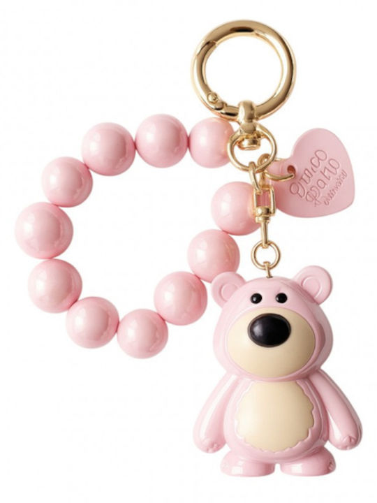 Ecarla Keychain Teddy Bear Beads Pink Brl366r