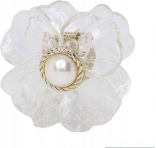 Ecarla Hair Clip-clasp Flower Pearl Transparent Sp271
