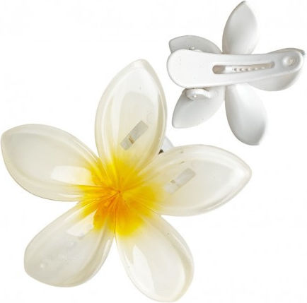 Ecarla Hair Clip-clip Flower Moana Ombre 6cm White Yellow Sp404