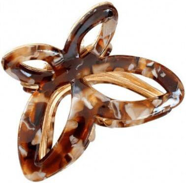 Ecarla Metal Hair Clip Butterfly Pearl Mass Brown Sp237br