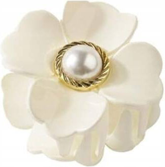 Ecarla Haarspangen mit Blume Perle Creme Sp355b