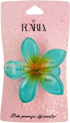 Ecarla Clamă De Păr Cu Floare Moana Ombre 6cm Albastră Sp405