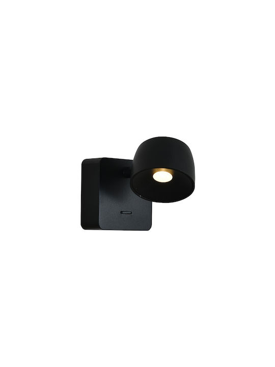 VK Lighting Φωτιστικό Τοίχου με Ενσωματωμένο LED και Θερμό Λευκό Φως Μαύρο