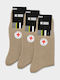 K Socks Мъжки Чорапи Бежови 3Брой