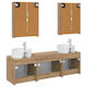 vidaXL Vanity Unit with Sink & Mirror with Light Oak