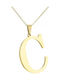 ecarla Monogramm Halskette C aus Vergoldetem Stahl