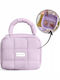 Ecarla Quilted Makeup Case Handle Purple Ks139fio