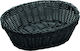 Oval Black Bread Basket for Serving 25x20x8cm Rattan