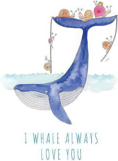 Kinderposter Little Whale 50x40cm