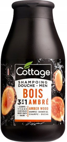 Cottage Shampoo Shower Men 3in1 Shampoo Shower Gel Amber Wood 250ml