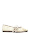 Women's Ballerina Shoes With Strap in Beige Colour