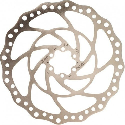 Tektro Disc Brake Rotor Tr-17 2.3mm Thickness 6 Bolt Disc Rotor 203mm 203mm Silver