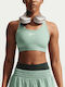 Dri-Fit Swoosh Women's Athletic Sports Bra Green with Lining & Light Padding