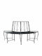 Metallisches Gartenbank Schwarz 160x80x89cm