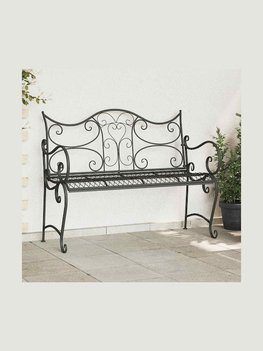 Bancă De Exterior Metalică Gri 114x56.5x90cm